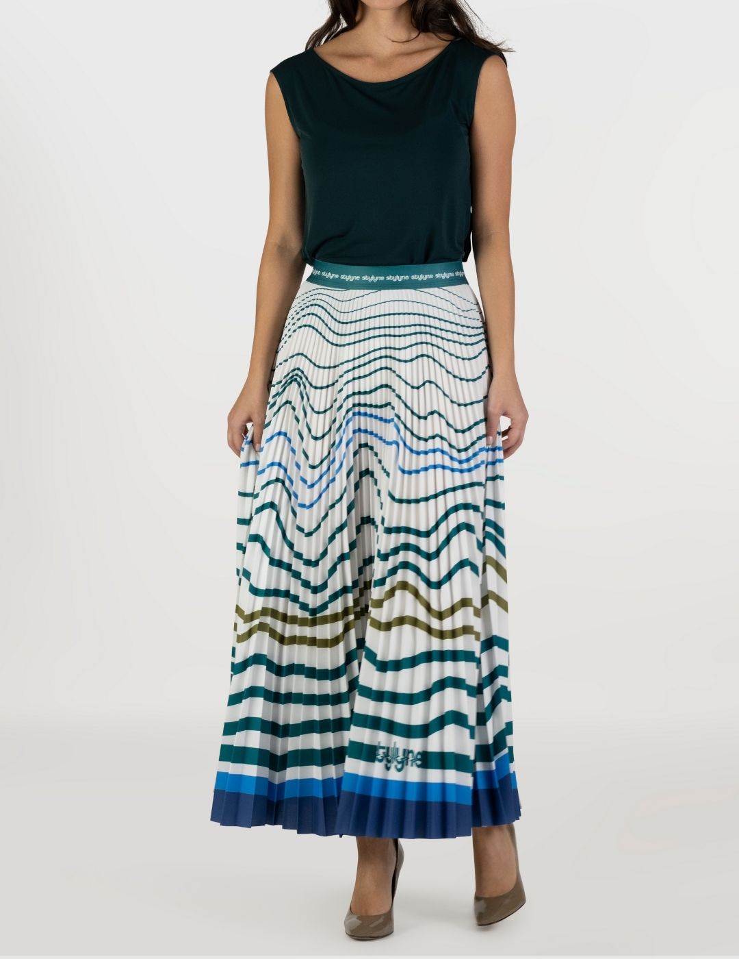 Rising Tides Long Pleated Skirt