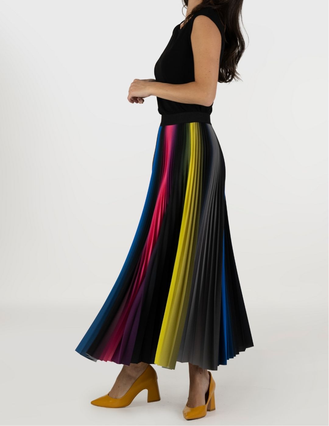 Cosmic Rays Long Pleated Skirt