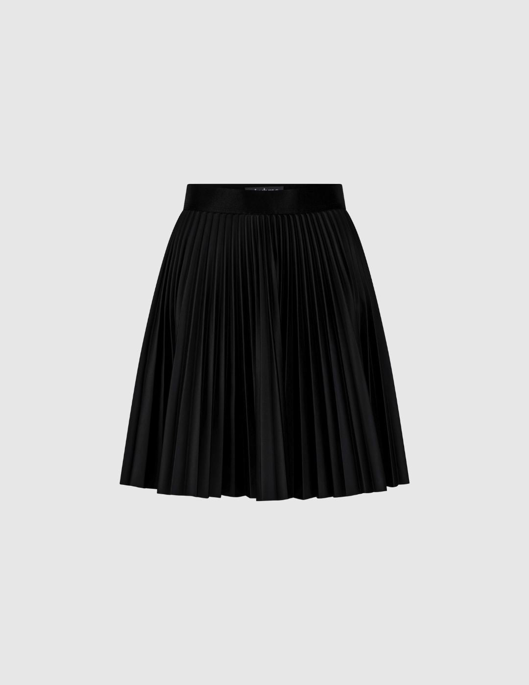 Rebel Noir Faux Leather Short Pleated Skirt