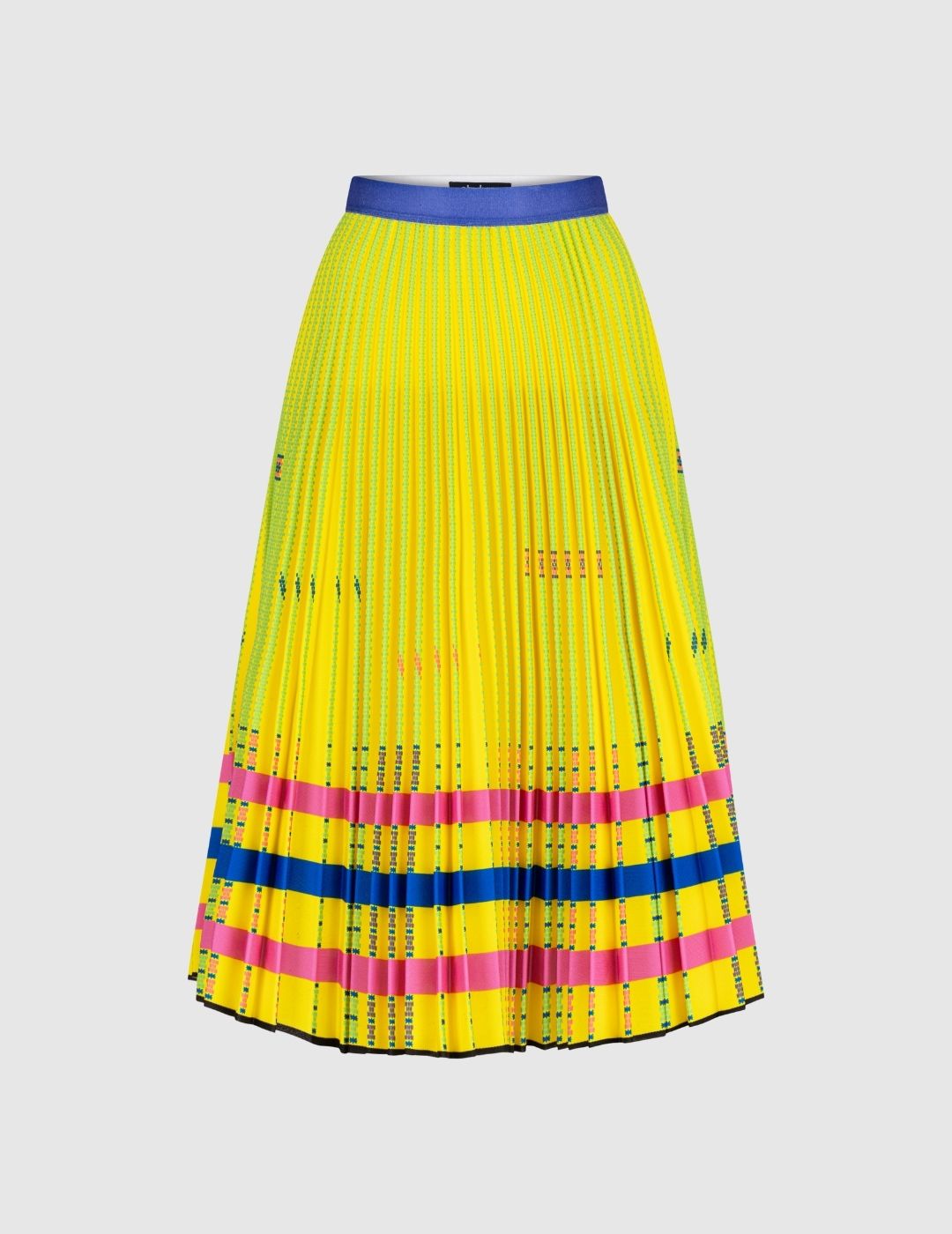 Bulgarian Heritage Pleated Skirt in Yellow