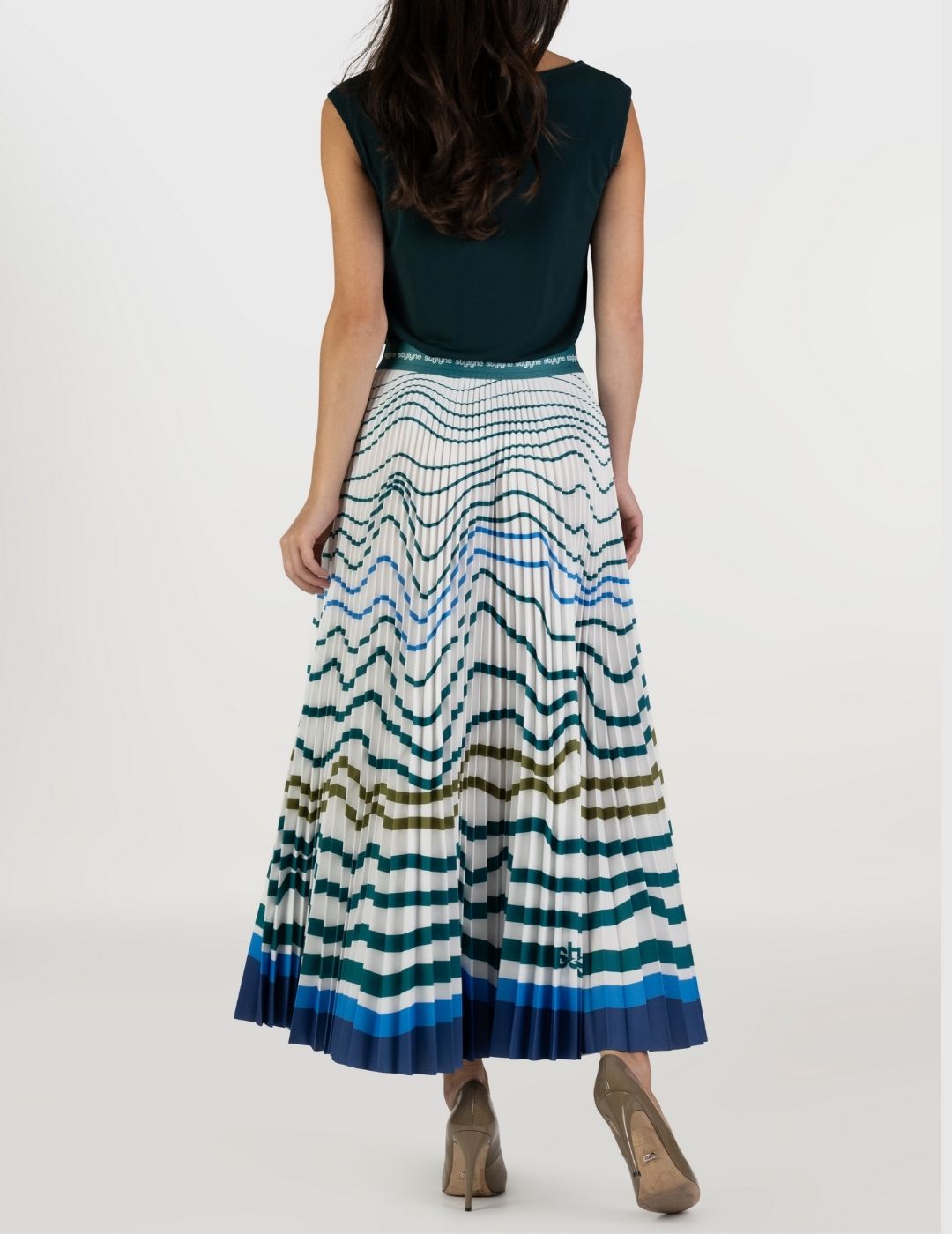 Rising Tides Long Pleated Skirt