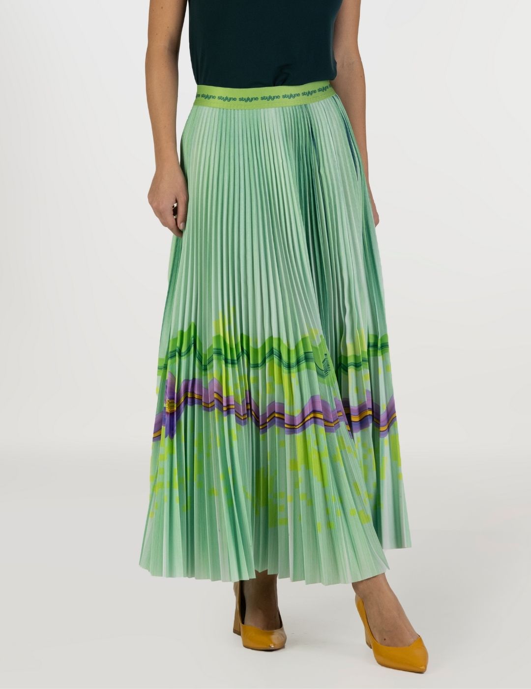 Spring Violet Long Pleated Skirt