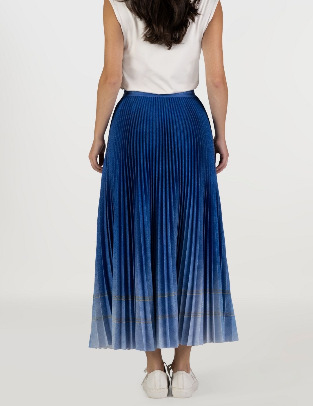 Denim Wannabe Long Pleated Skirt
