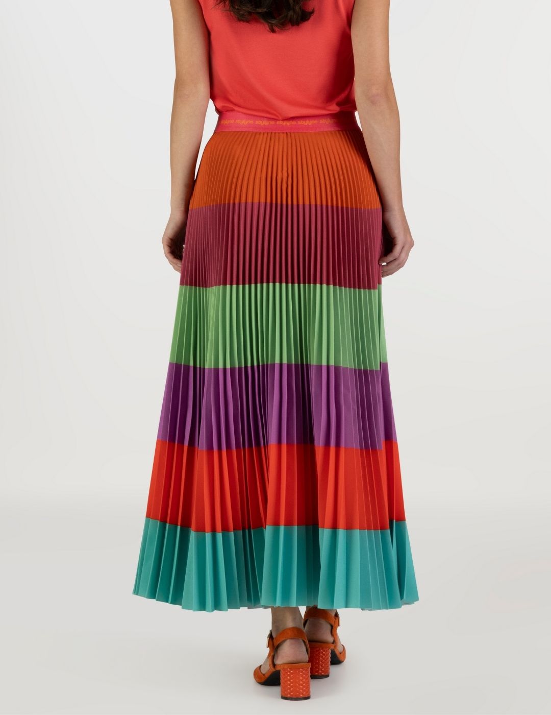 Summer Sorbet Long Pleated Skirt