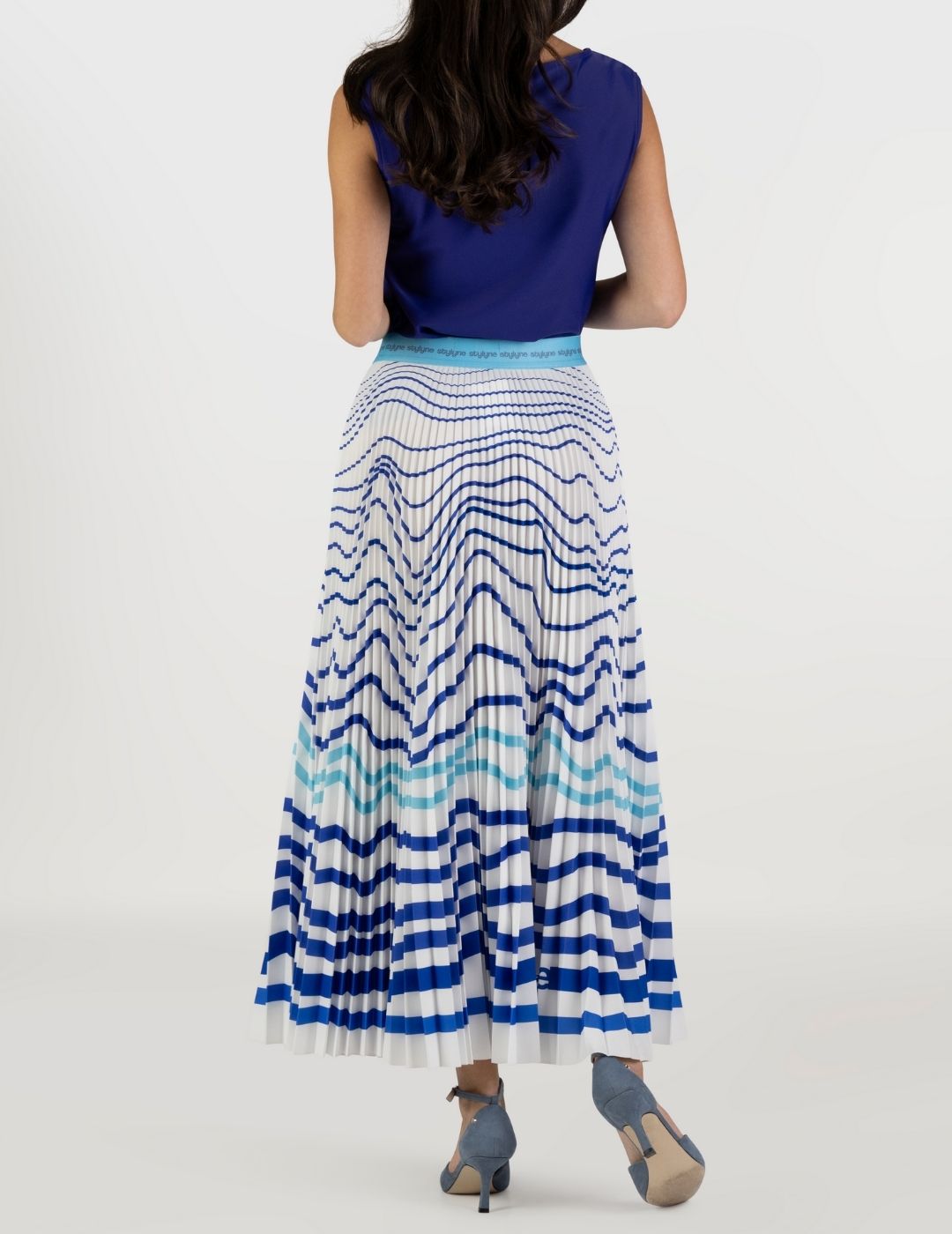Arctic Ocean Long Pleated Skirt