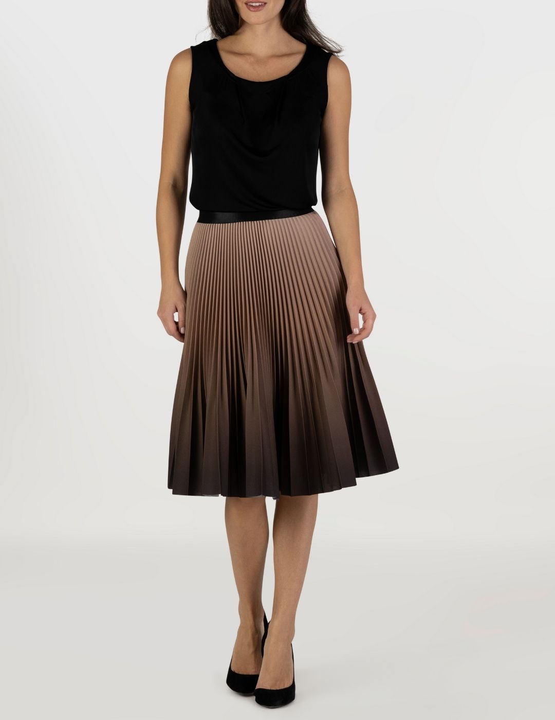 Mocha Medium Pleated Skirt