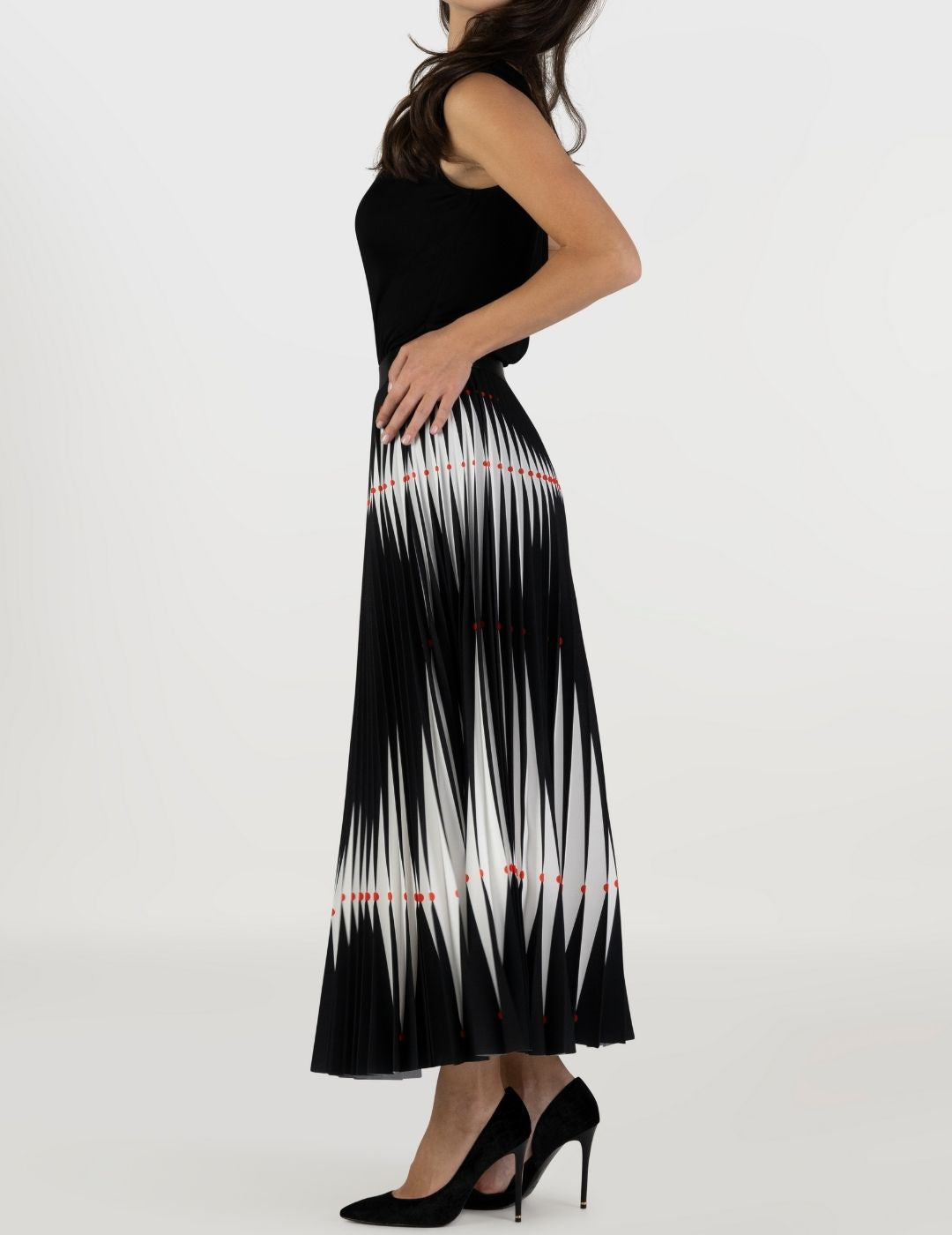 Harlequin Long Pleated Skirt