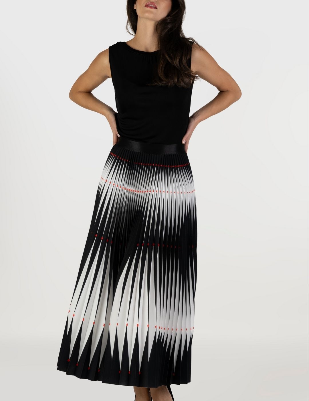 Harlequin Long Pleated Skirt