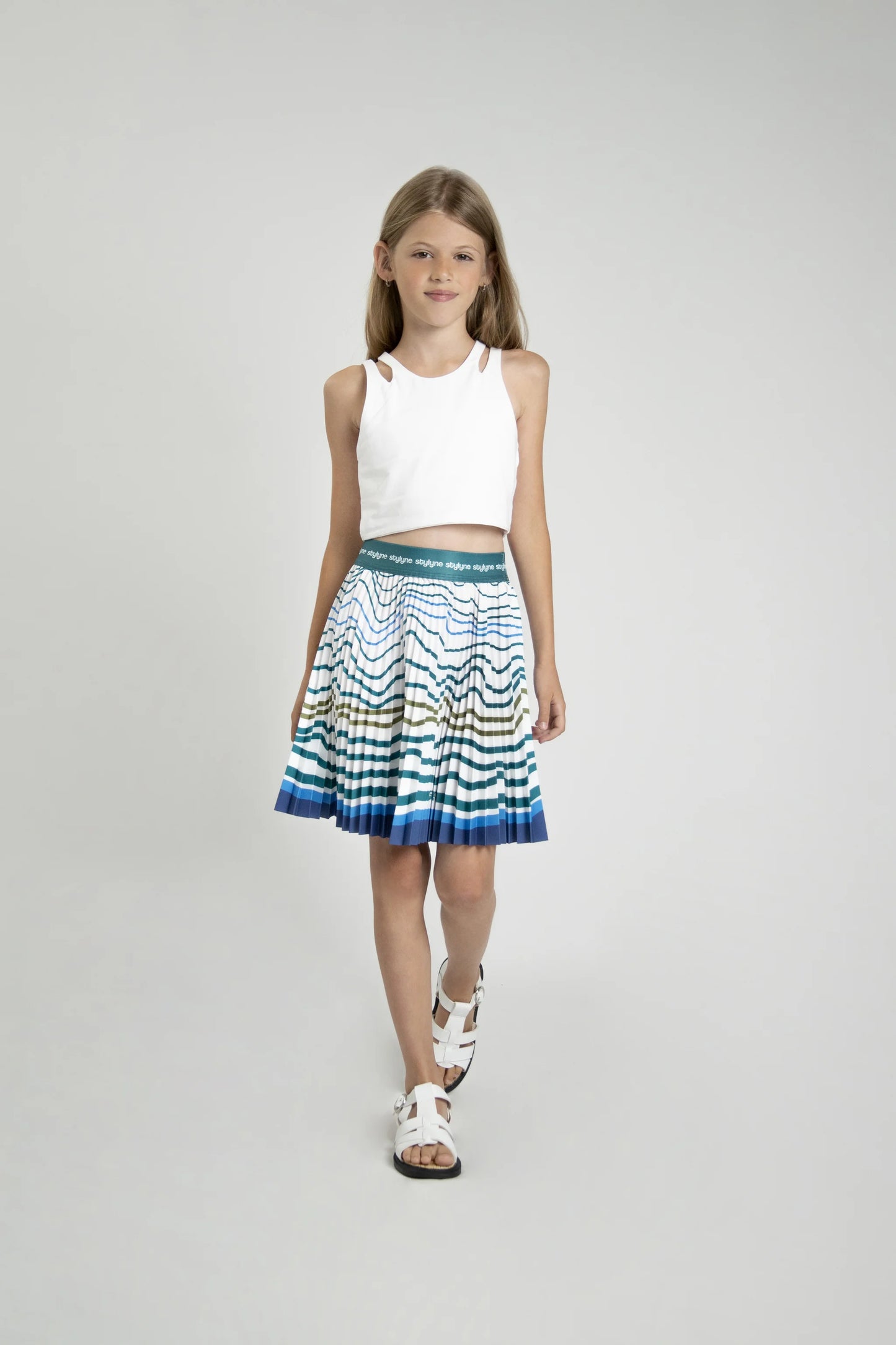 Rising Tides Kids Pleated Skirt