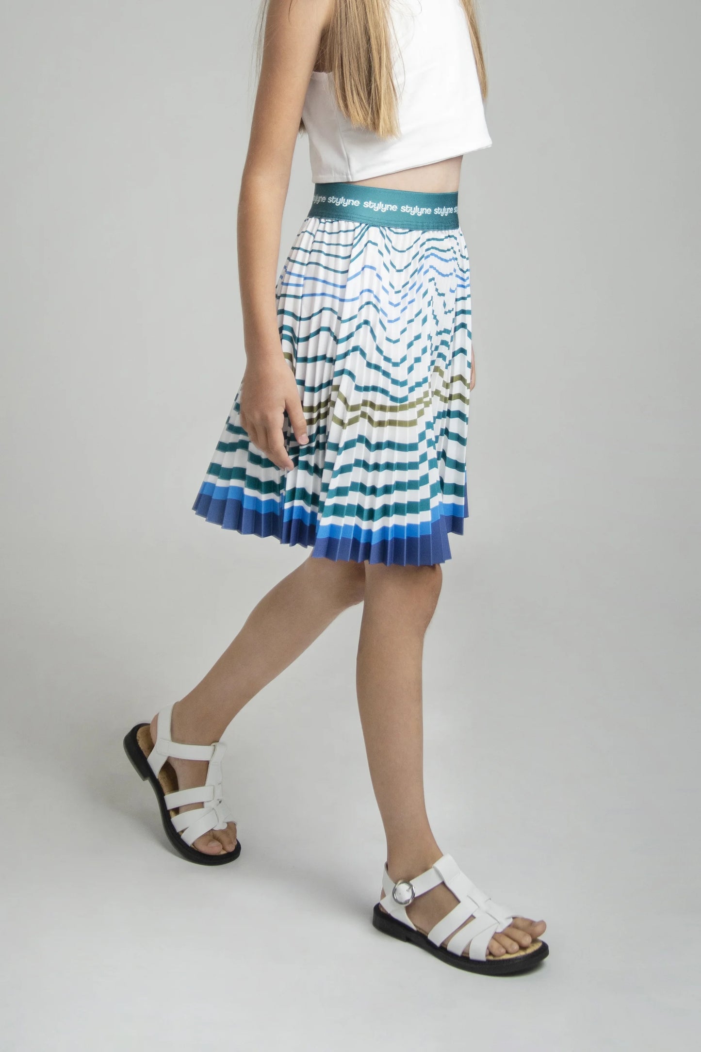 Rising Tides Kids Pleated Skirt