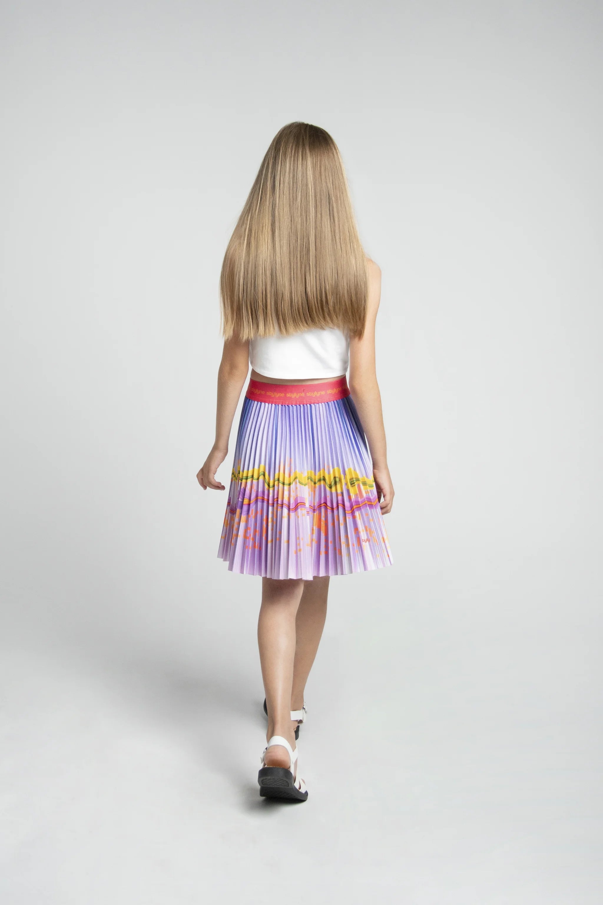 Autumn Violet Children's Short Pleated Skirt