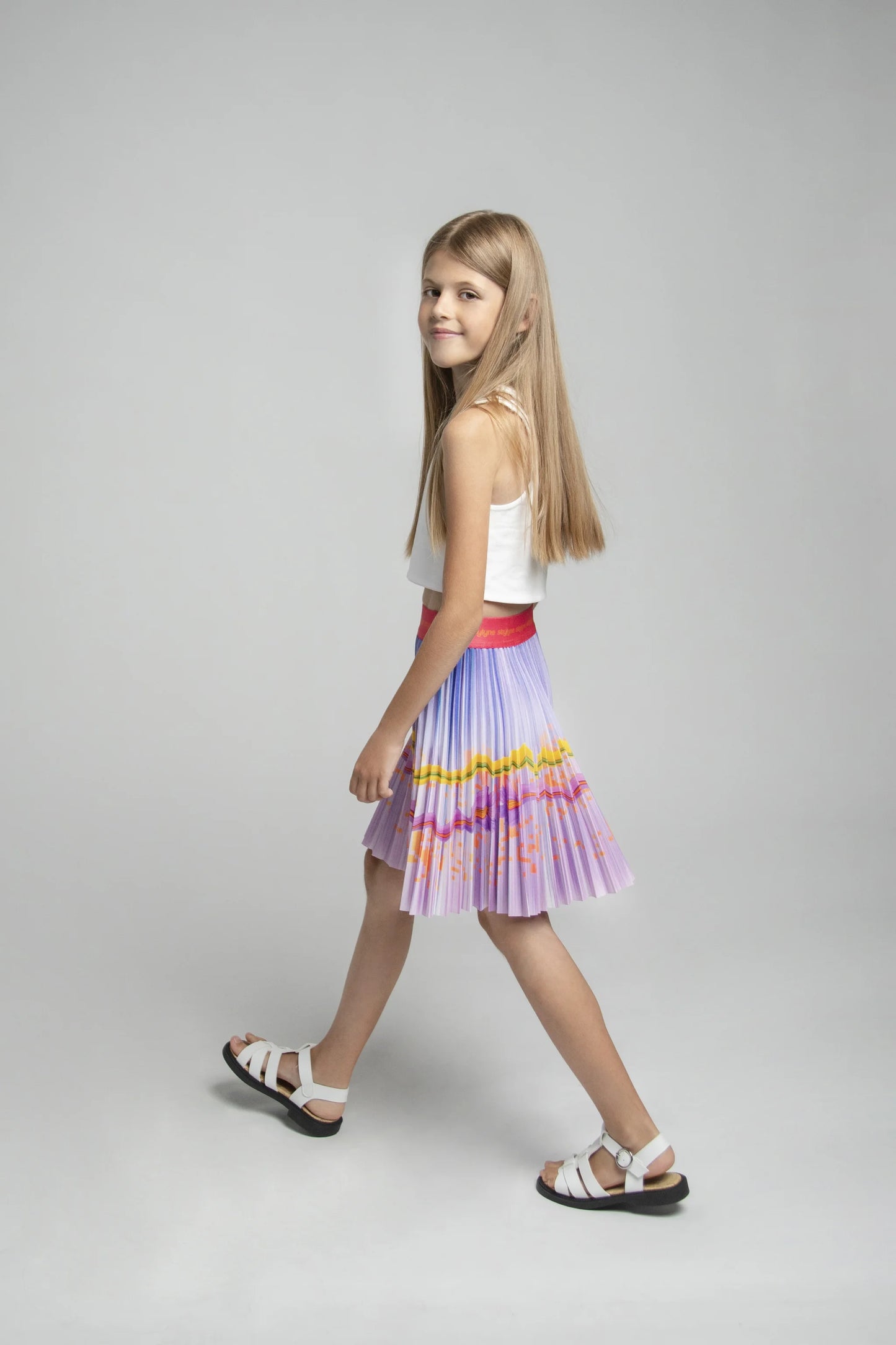 Autumn Violet Kids Pleated Skirt