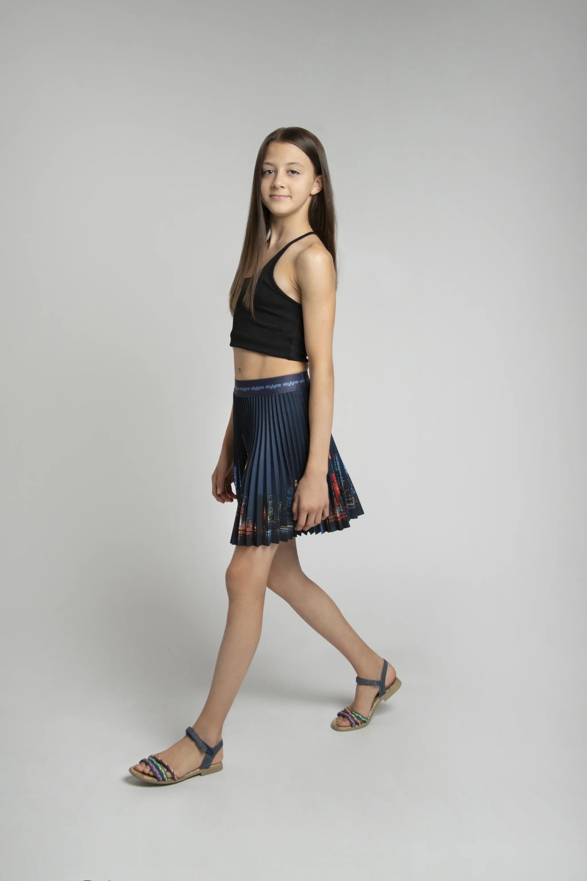 NY Skyline Children's Short Pleated Skirt