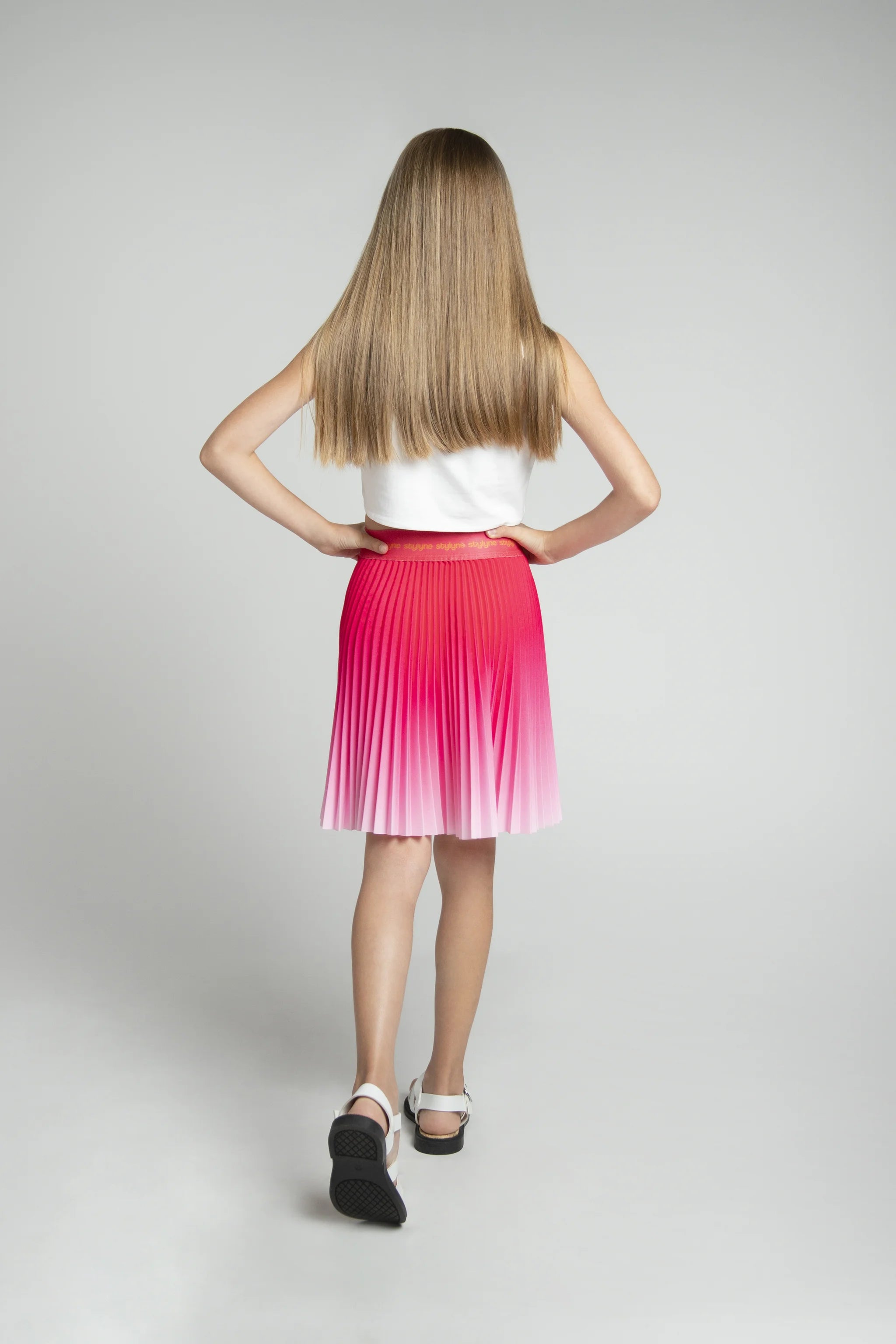 Pony Pink Ombre Children's Short Pleated Skirt