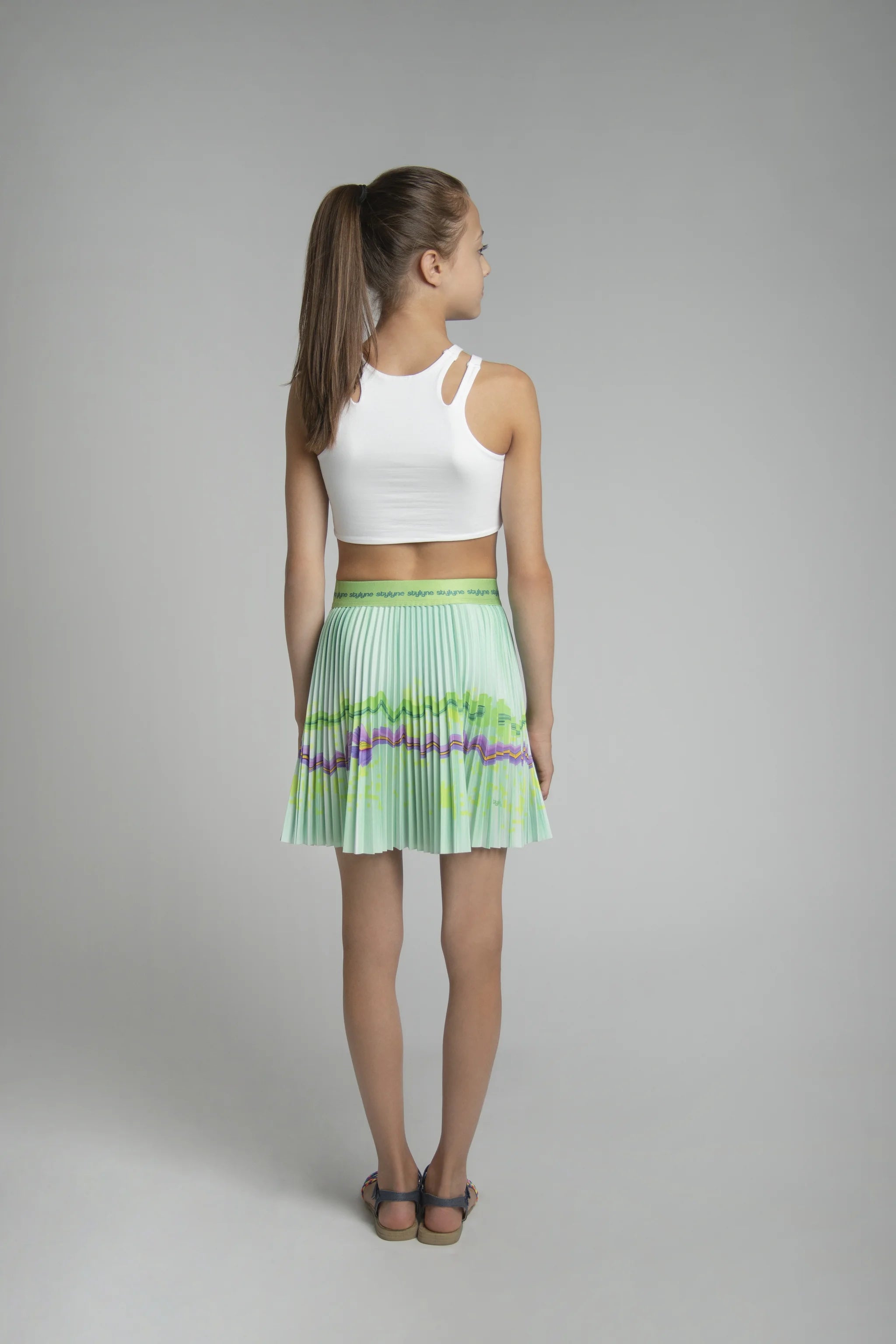 Spring Violet Children's Short Pleated Skirt