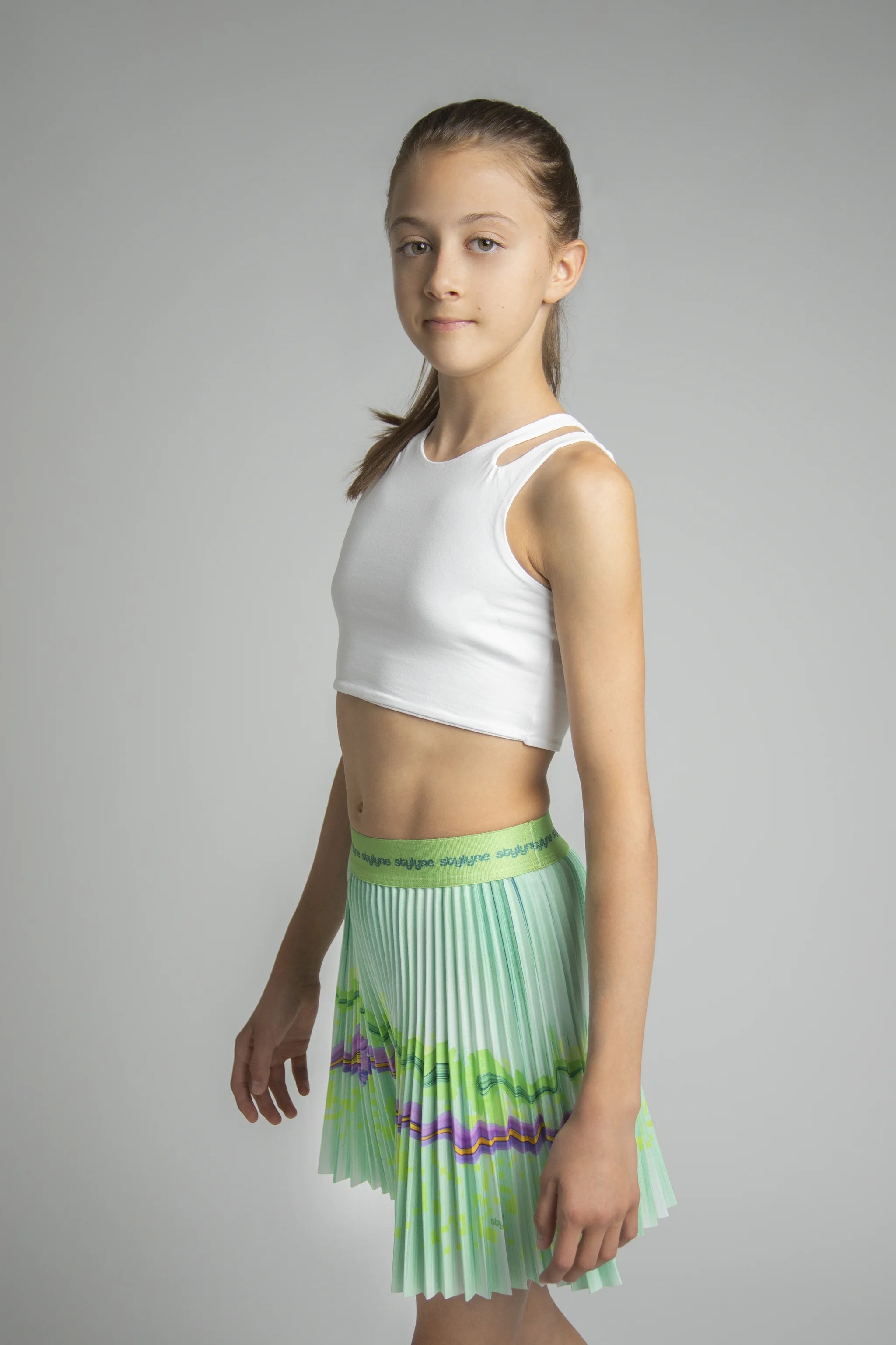Spring Violet Children's Short Pleated Skirt