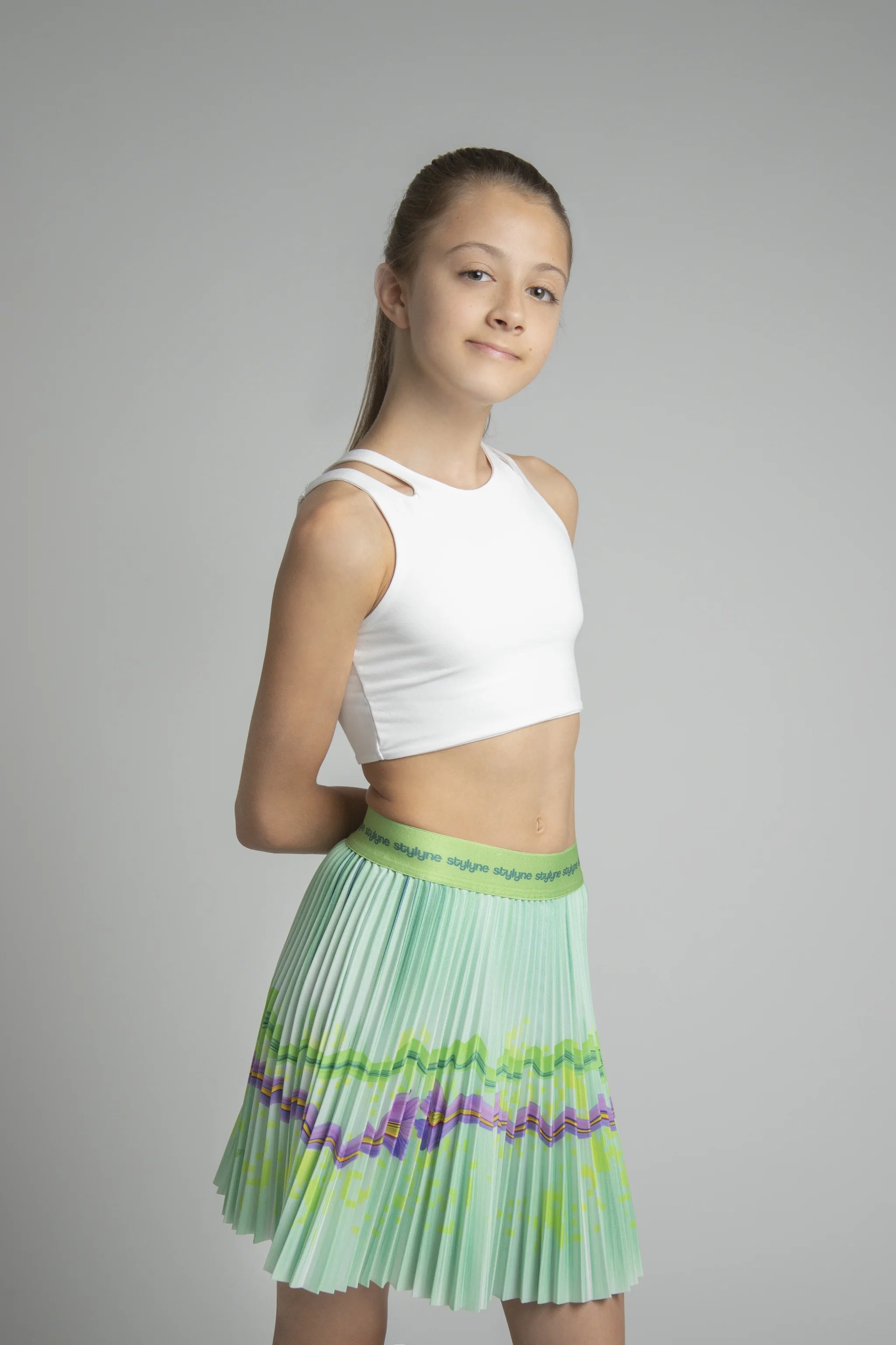 Spring Violet Children's Short Pleated Skirt