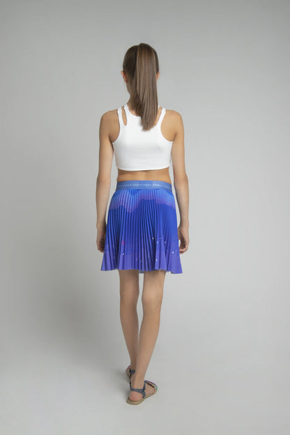 Ocean Deep Kids Pleated Skirt