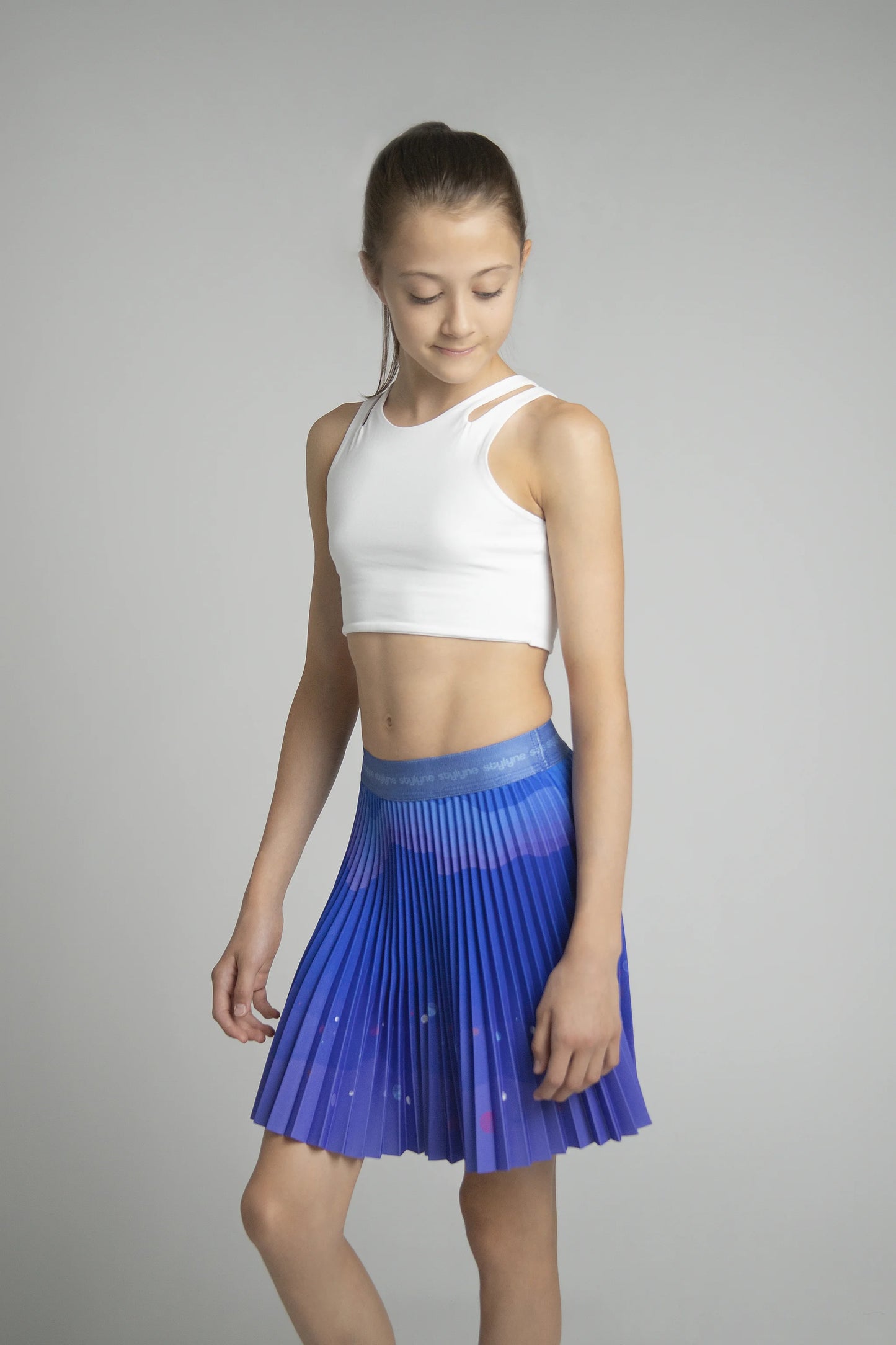 Ocean Deep Kids Pleated Skirt