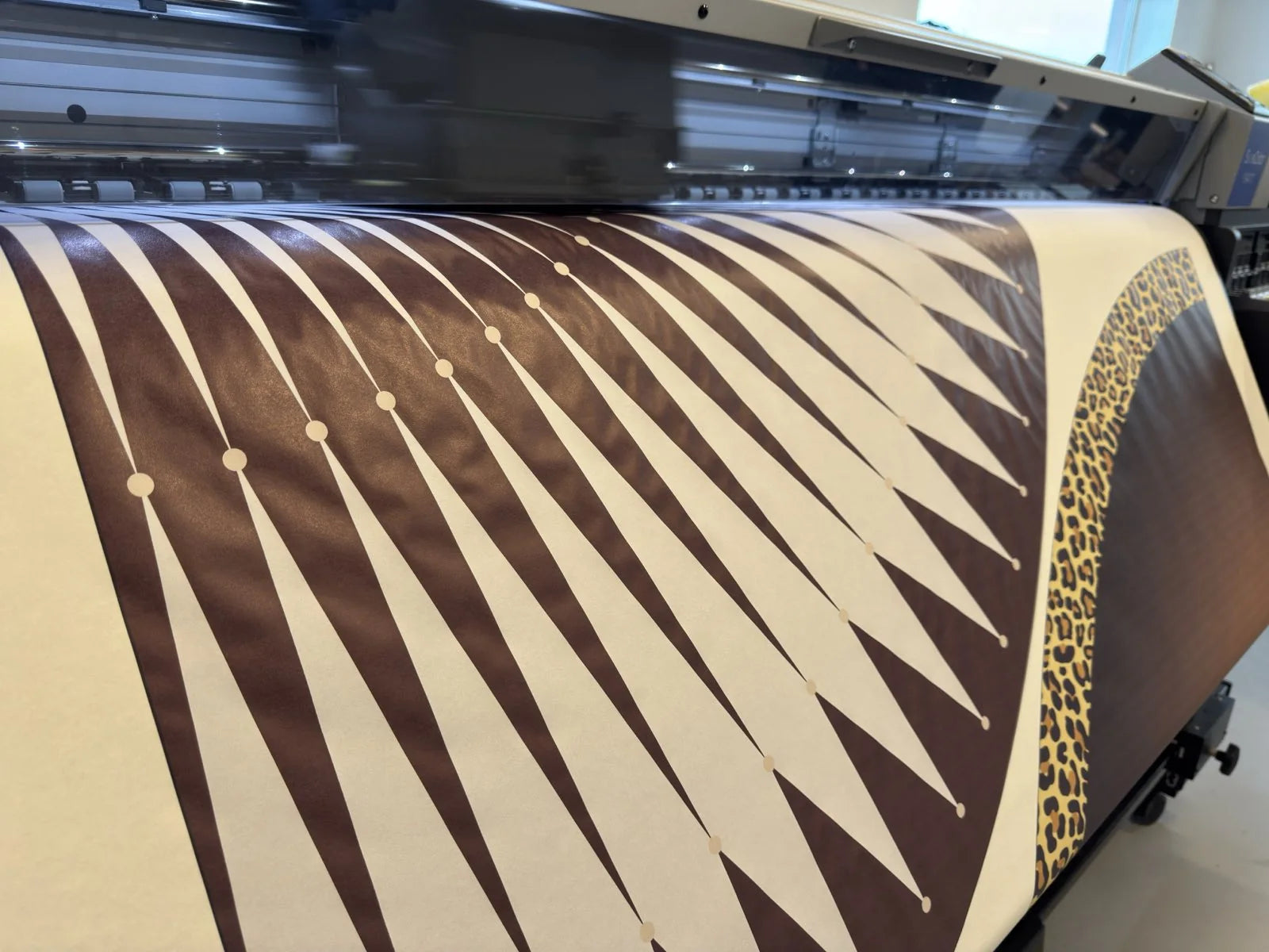 A full-scale Stylyne skirt design being printed onto transfer paper
